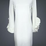 Katherine Barclay NWT Hilary Radley for Woven Ruffle Sleeve Lined Dress $168 Photo 0