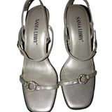 Sam & Libby GRAY / SILVER HEELED SANDALS SIZE 6.5 Photo 0