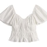 SO  Eyelet Flutter Smocked Top Photo 0