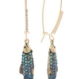 Betsey Johnson  Crystal Sardine Fish Dangle Earrings NEW Photo 0