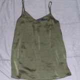 Apt. 9 Olive Green Satin Tank Photo 0