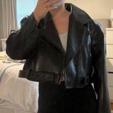 LIONESS Cropped Leather Jacket Photo 0