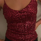 The Limited  Crimson Sequined Shelf Tank M Photo 0