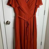 JJ's House  A line V neck floor length chiffon dress size 16 W bridesmaid wedding Photo 0
