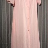 Vanity Fair Vintage  pink button front robe nightgown housecoat size small Photo 0