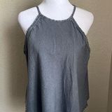 Cloth & Stone ANTHROPOLOGY grey  halter back tie tank top | medium Photo 0