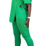 Love j Legging set. Split side top. Green. Medium Photo 0
