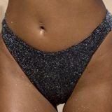 Berlook Black Solid Lurex Bikini Bottom ONLY 46 Size M Photo 0
