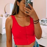 Me to We Red Crop Tank Top Photo 0