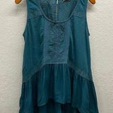 Anthropologie Meadow Rue Sleeveless Boho Top L in Teal Photo 0