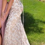 Colette Sparkly Gold And White Prom Dress Size 00 Photo 0