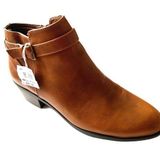 American Eagle New Brown Zip Buckle Ankle Boots Photo 0