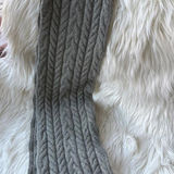 Ralph Lauren  Gray Cable Knit Lambswool  Scarf with Fringe Photo 0