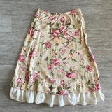 White Stag Vintage White Stage Floral Midi Skirt Photo 0