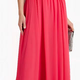 Badgley Mischka  Pink & Orange Twisted Chiffon Gown (10) Photo 0
