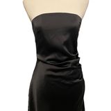 WAYF Black Satin Strapless Mini Dress Photo 0