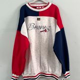 Antigua Atlanta Braves MLB Sport Vintage Gray Embroidered Crewneck Sweatshirt Photo 0