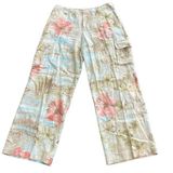 Tommy Bahama  women’s linen cargo pants Size 8 Pastel floral Wide leg Flowy Beach Photo 0