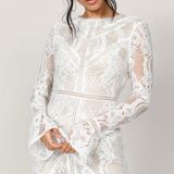 Tobi White Lace Dress Photo 0