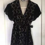 Fashion Bug Black Lace Fashion Blouse Size L Photo 0