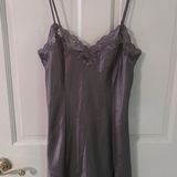 Victoria's Secret VICTORIA’S SECRET Vintage Grey Lace Slip Dress with Slit Photo 0
