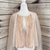 Vanity Fair Vintage 50s/60s  Cream Sheer Lace Open Front Bed Jacket Lingerie Top Photo 0