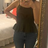 After Market Dark Green Peplum Top Photo 0