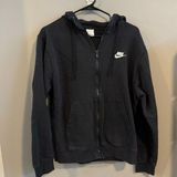 Nike  Black Hooded Zip Up Sweatshirt Photo 0
