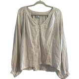 Urban Outfitters Tan Cream 100% Cotton Blouse // Size XL Photo 0