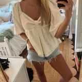 Bohme  White Blouse Top Peplum Photo 0