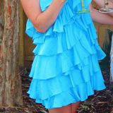 DO+BE Blue Ruffle Mini Dress Photo 0