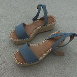 Kelly & Katie Blue Suede Platform Sandals Photo 0