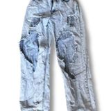 Missguided | Light-Wash Distressed Straight-Leg Jeans | Size 4 Photo 0