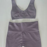Set Active  Lavender Bralette and Shorts Set Photo 0