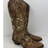 Corral  Vtg Women's Aztec Embroidered Arrows Leather Western Boots Size 5.5 M Photo 0