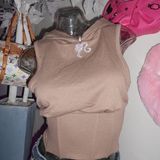 mocha corset hooded scrunch sleeveless top y2k early 2000s Size M Photo 0