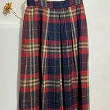Evan Picone Vintage Wool Pleated Plaid Skirt Photo 0