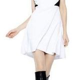 Alice + Olivia White Skater Dress with Black Lace Backing Photo 0