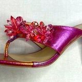 Rouge Helium NEW Women’s  metallic fuchsia Pink Sandals Photo 0