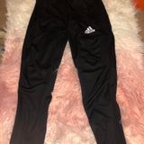 Adidas Black Three Stripe Joggers Photo 0