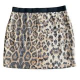 Sans Souci NEW Leopard Print Sequins Mini Skirt Photo 0