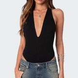 Edikted  Deep V Backless Bodysuit NWT Photo 0