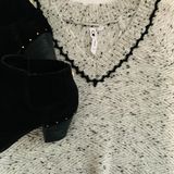 Cable & Gauge V-neck Black Stitch Sweater Photo 0