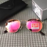 Ray-Ban NEW Hexagonal Flat Pink Mirror Sunglasses Photo 0
