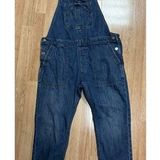 Gap Overalls Women Sz M Blue Denim Pockets Straight Leg Bib Adjustable Jean Photo 0