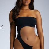 Naked Wardrobe Black Nude Mesh Bodysuit  Photo 0