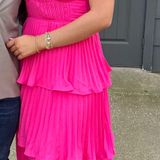Lulus Pink Tiered Dress Midi Photo 0