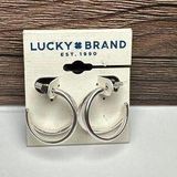 Lucky Brand Silver Tone Hoop Pierced Earrings NWT Photo 0