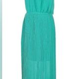 Bisou Bisou Teal Spaghetti Strap Dress With Cut Out Back Size 8 Photo 0