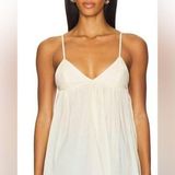 We Wore What NWOT  Cream Triangle Bust Flowy Spaghetti Strap Tank Top Photo 0